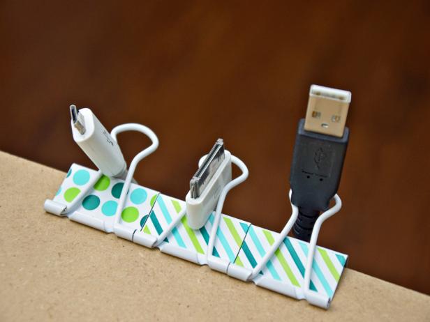 Binder Clips Holding Cords