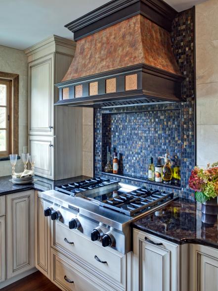 Limestone + Glass Tile
