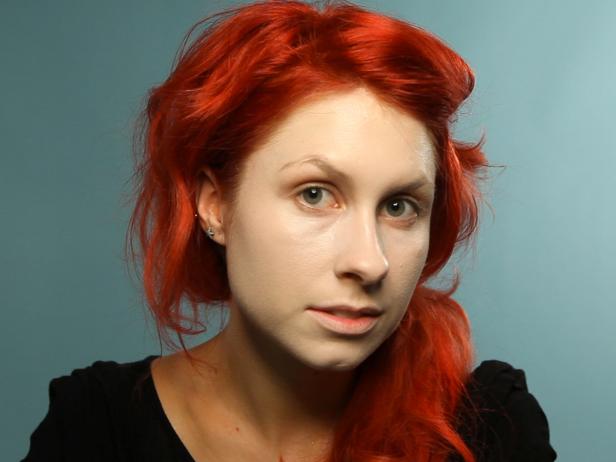 Prime skin using a foundation primer. Mix foundation in a shade close to your skin tone with white foundation then apply mixture over face, ears and neck with a makeup sponge.
