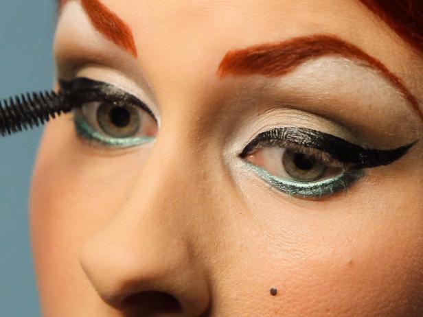 After curling the lashes, add mascara to top and bottom lashes.