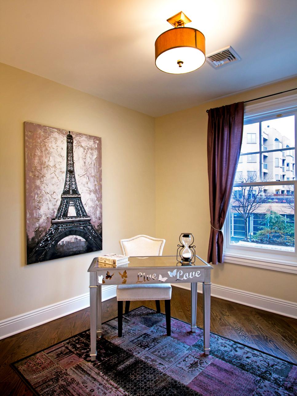 Contemporary Office With Eiffel Tower Painting