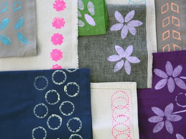 Block Print Napkins With DIY Stamps Block Print Napkins With DIY Stamps