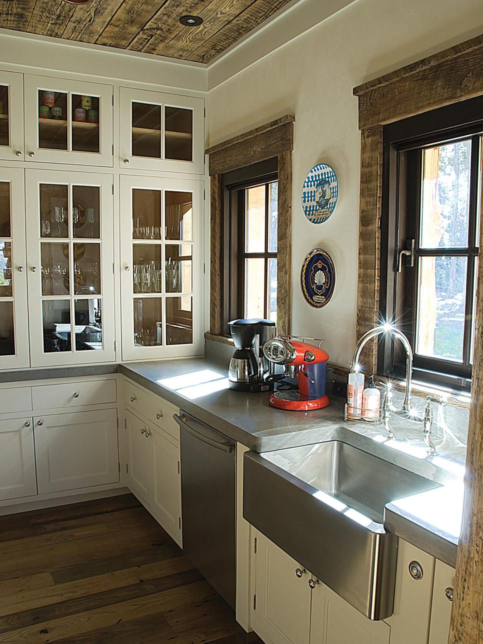White Country Kitchen With Granite Countertops