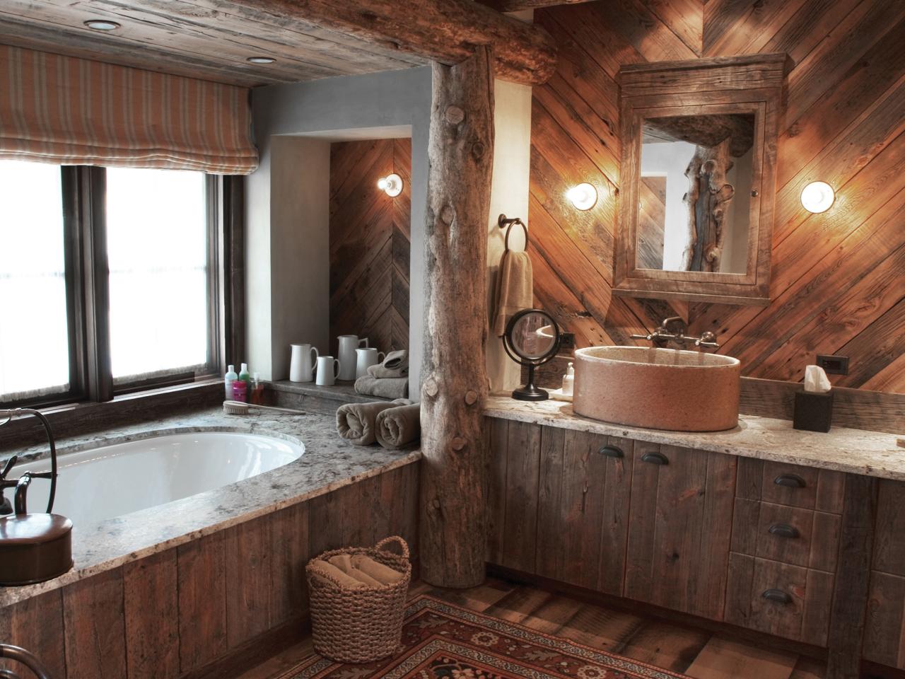 Creatice Rustic Spa Bathroom for Large Space