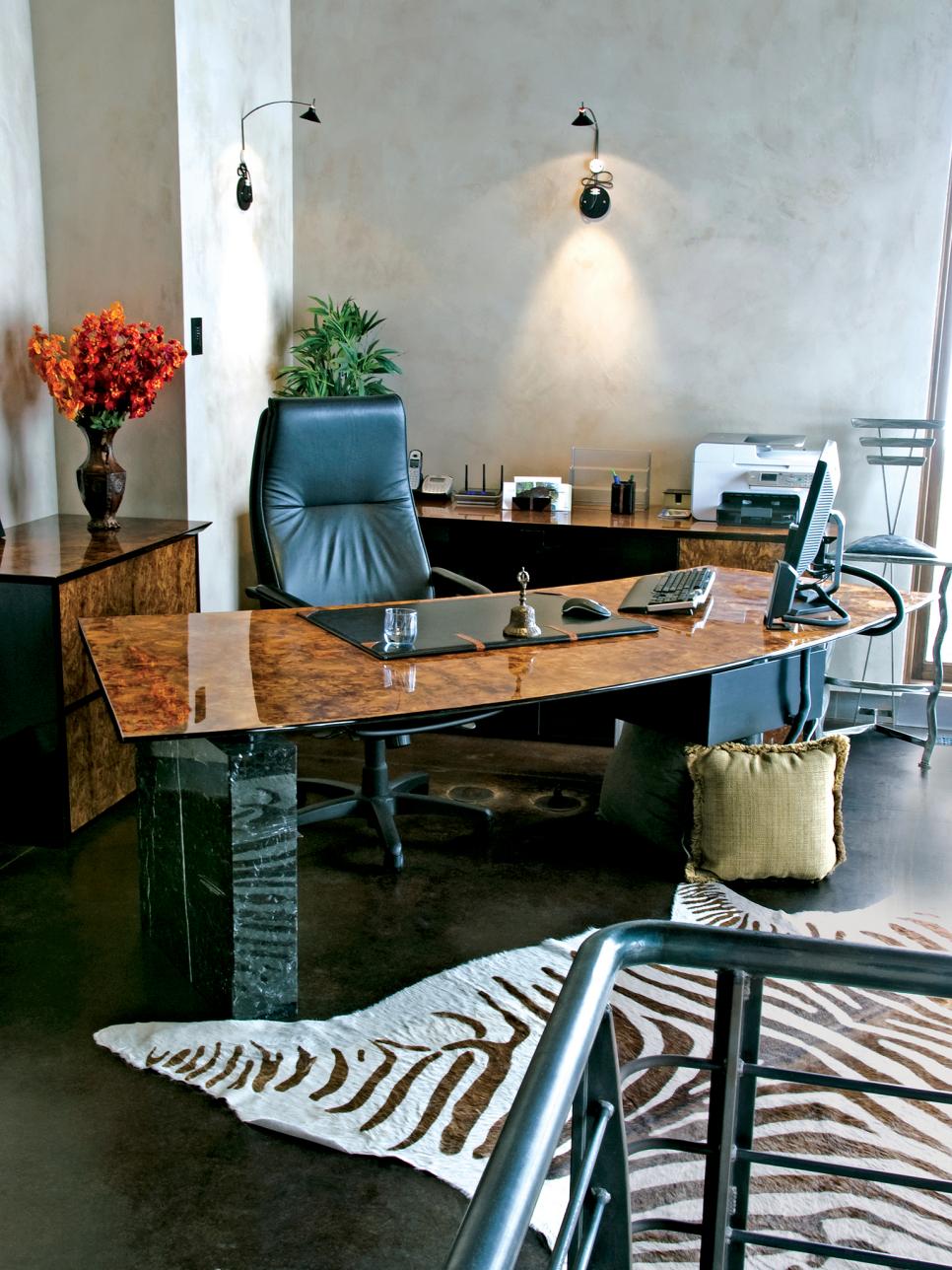 Eclectic Office With Zebra Rug Eclectic Office With Zebra Rug