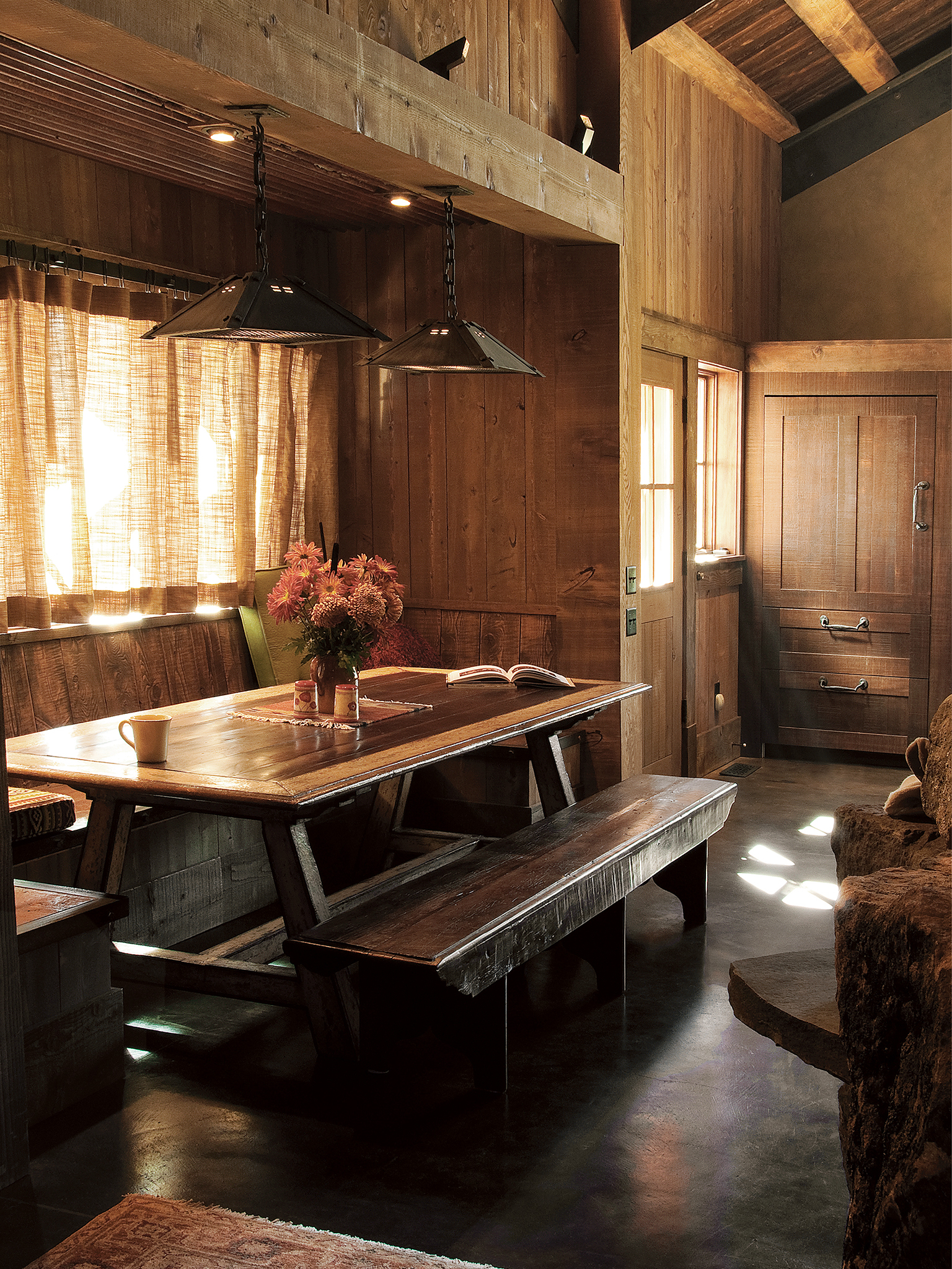 meets picnic table in rustic style dining room a custom picnic table ...