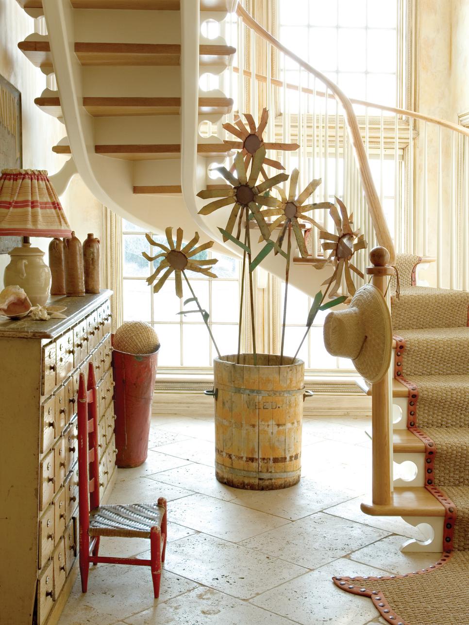 Coastal Foyer with Antique Seaside-Inspired Accessories