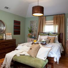 Cottage-Style Green Bedroom