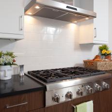 Stainless Steel Cooktop in White Kitchen