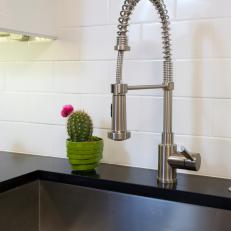 Modern Stainless Steel Trough Sink and Pull-Down Faucet 