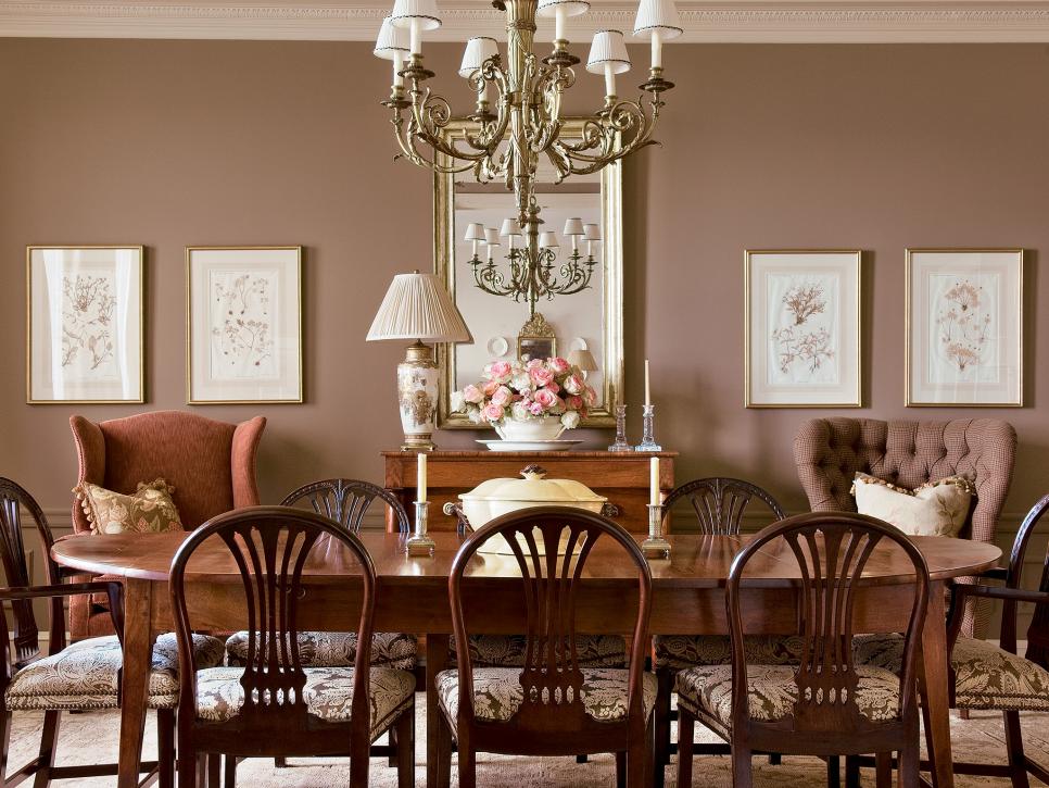 Traditional Dining Room with Buffet and Antique Dining Table