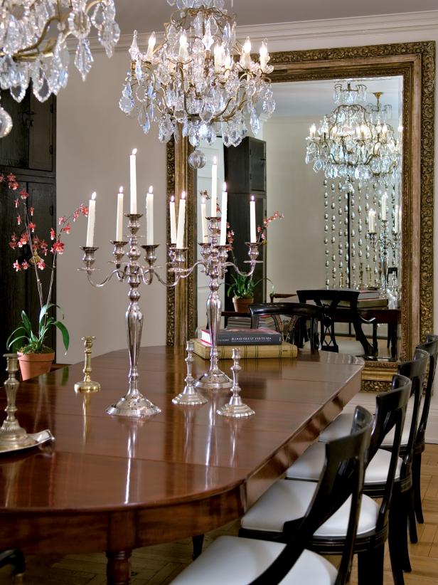 Traditional Dining Room with Twin Chandeliers | HGTV