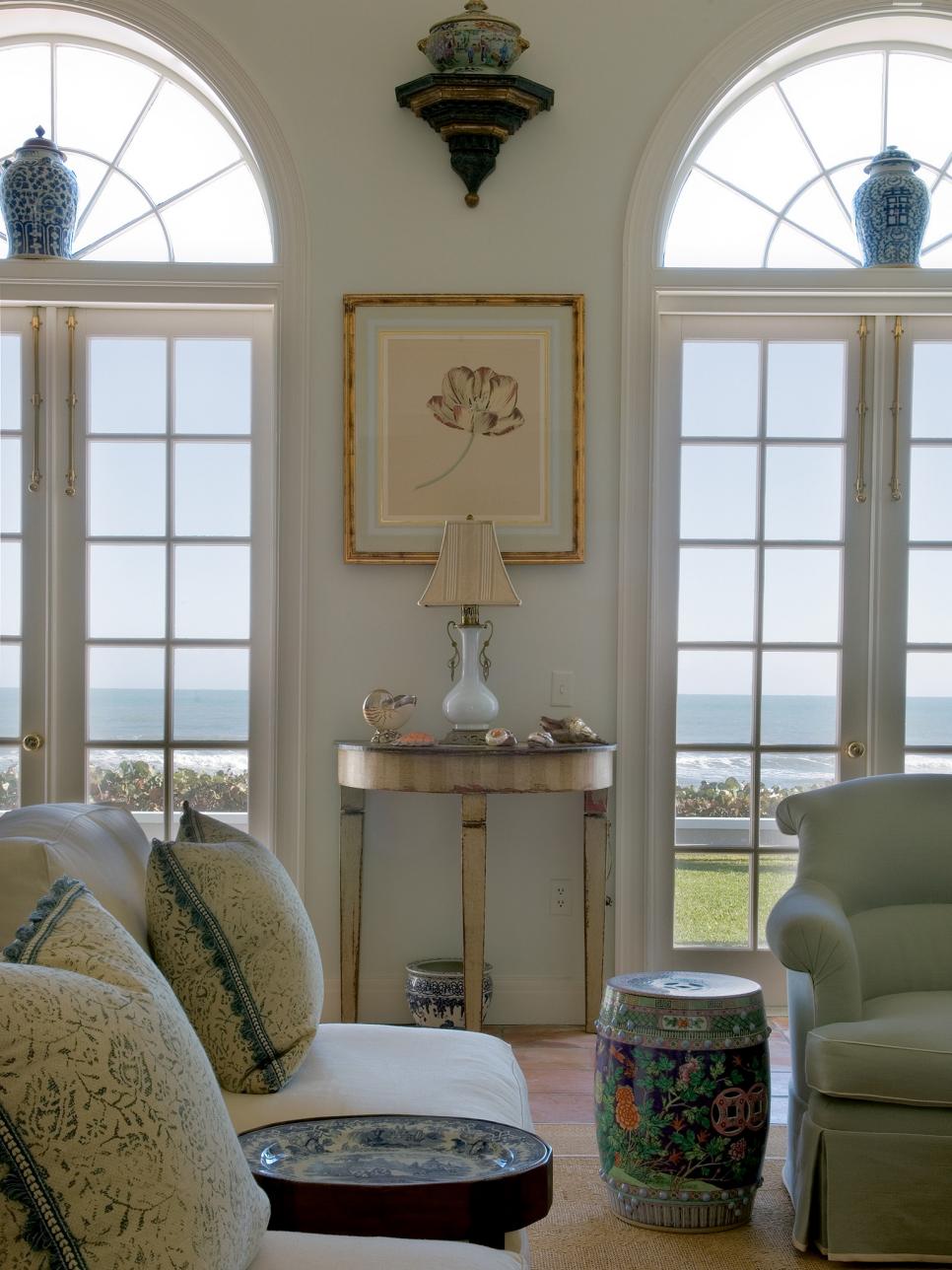Coastal Living Room Overlooking the Ocean