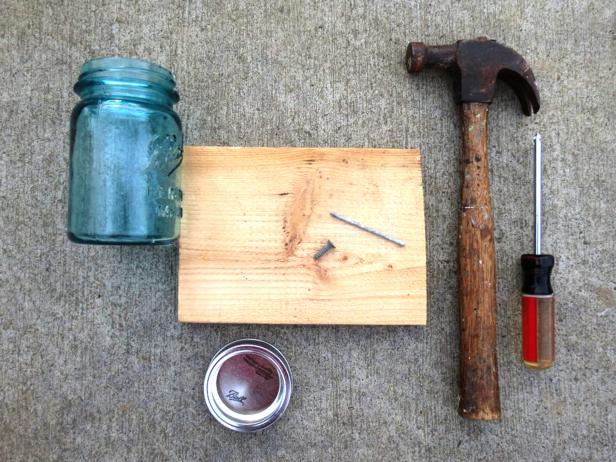 Prepare Materials for DIY Hanging Mason Jar Storage