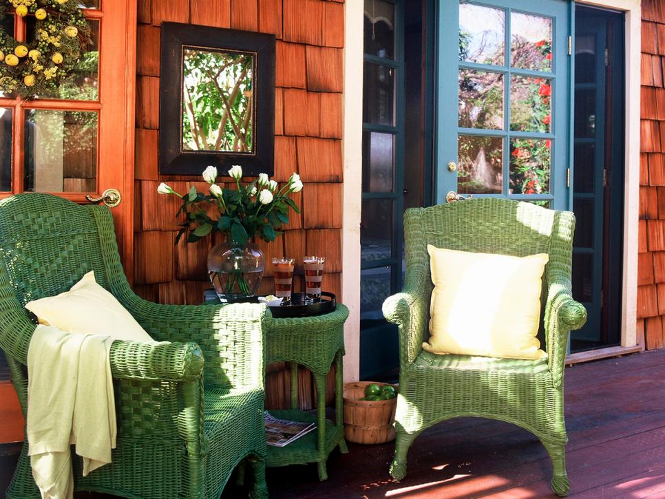 Cape Cod Porch With Green Chairs