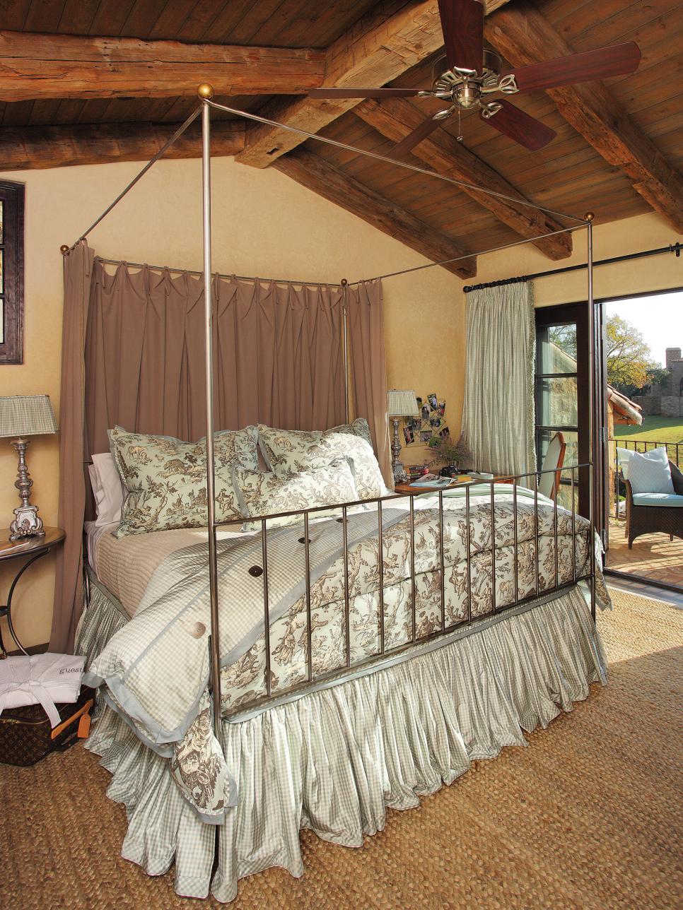 Rustic Bedroom With Outdoor Seating Area