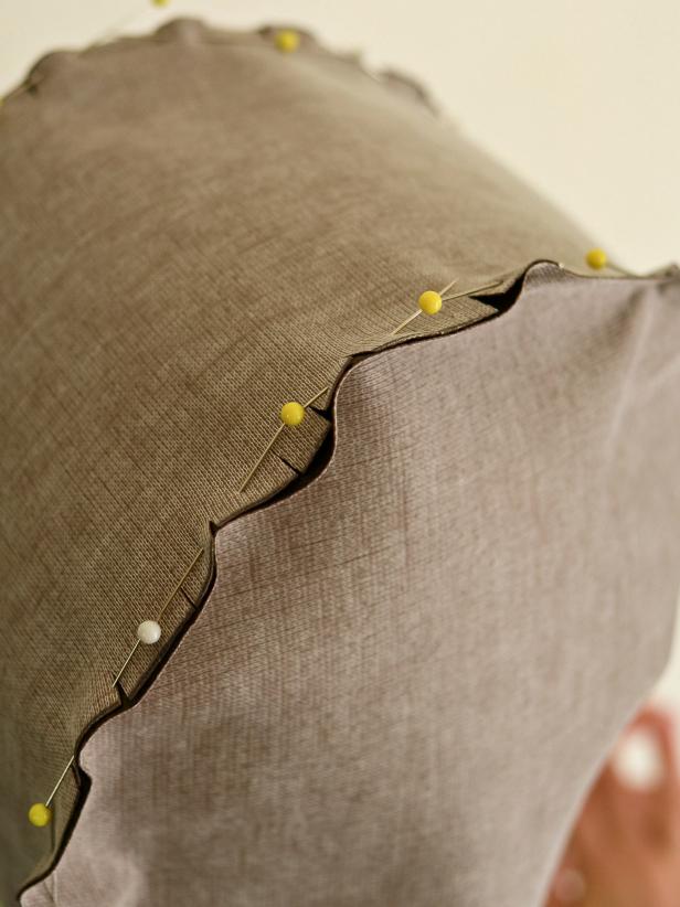 Pin right side of pieces together with raw edges facing same direction (Image 4). Try hat on inside-out and make any necessary adjustments. Sew along pin lines, remove pins and trim threads. It may also be necessary to trim seams at front of hat so they don't show. Turn hat right-side out and try on.