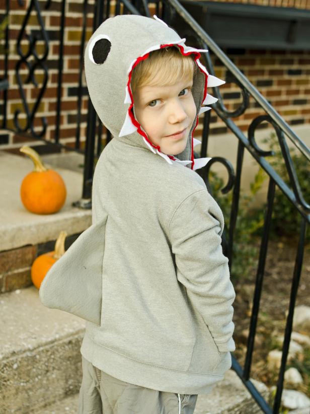 Child in Shark Halloween Costume