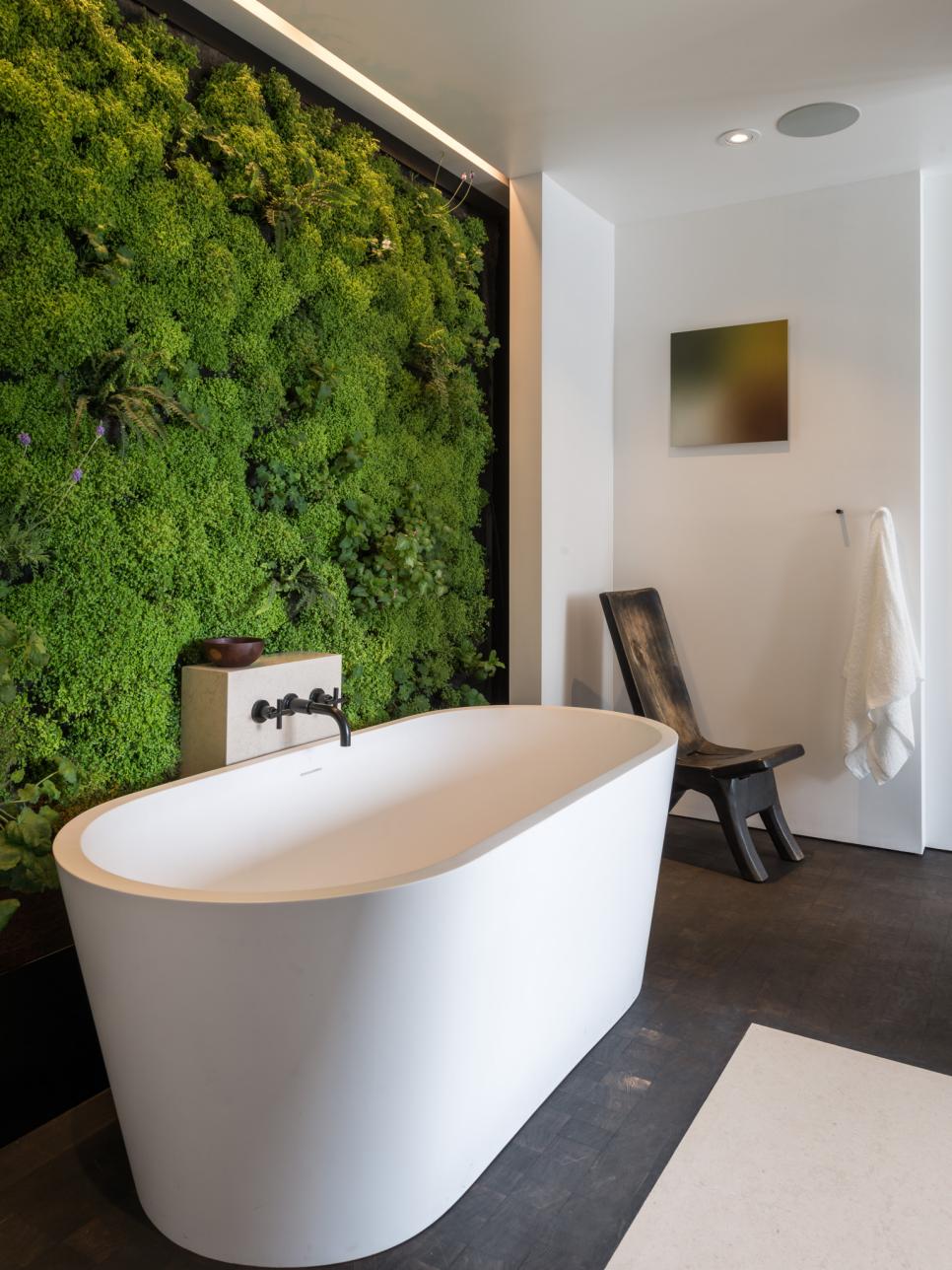 Living Wall in Spa-Like Master Bathroom Living Wall in Spa-Like Master Bathroom