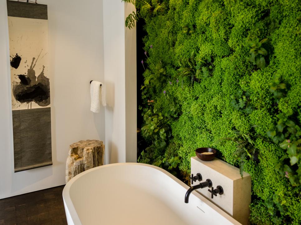Bathroom With Living Wall
