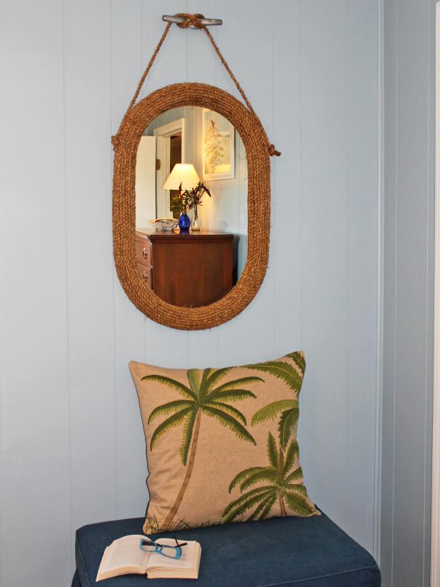 Beachy DIY Nautical Rope Mirror