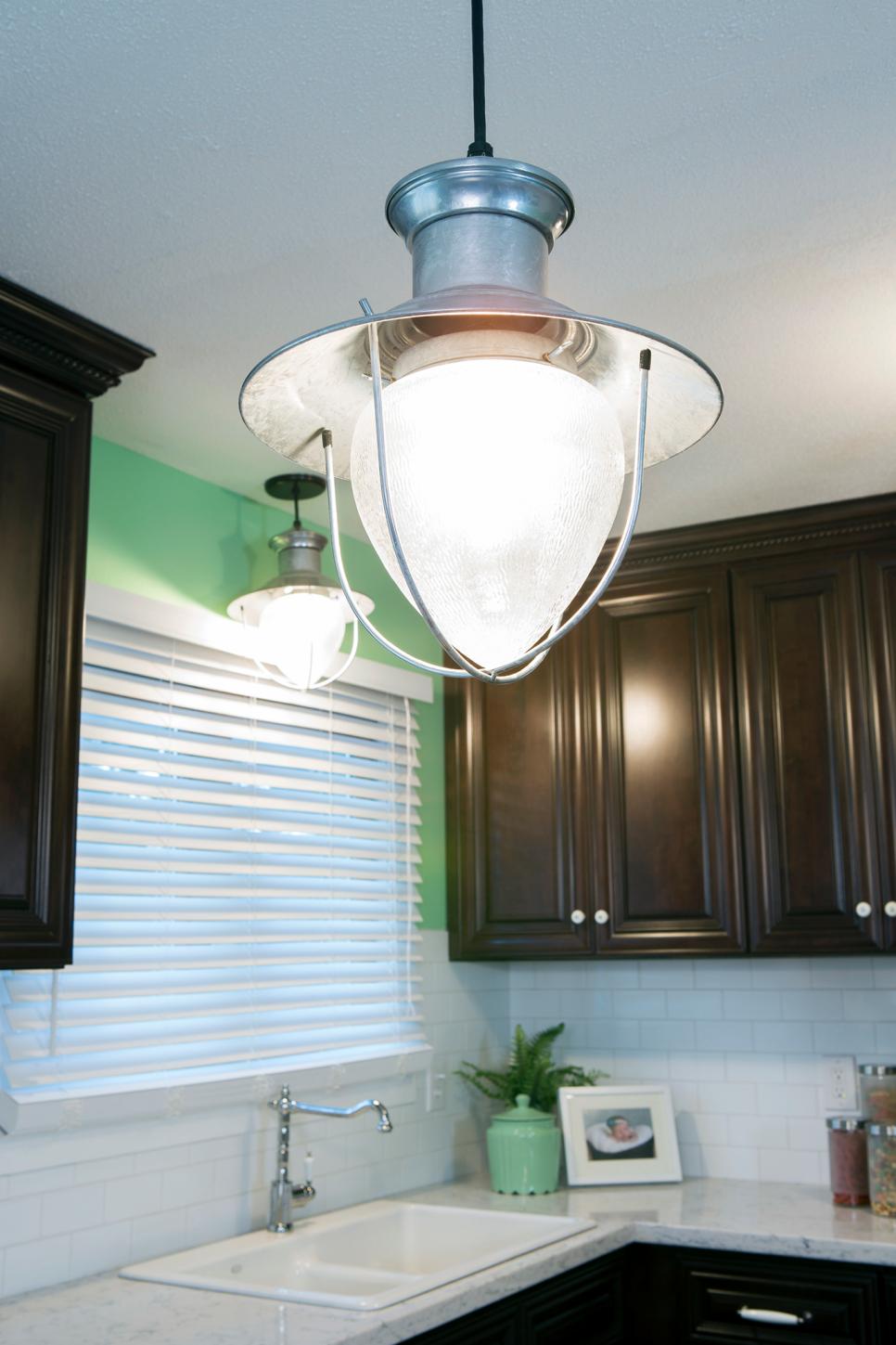 Industrial Light Fixture in Mint Green Kitchen Industrial Style Pendant Light in Mint Green Kitchen