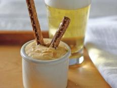 Pretzels in Beer Dip and a Glass of Beer