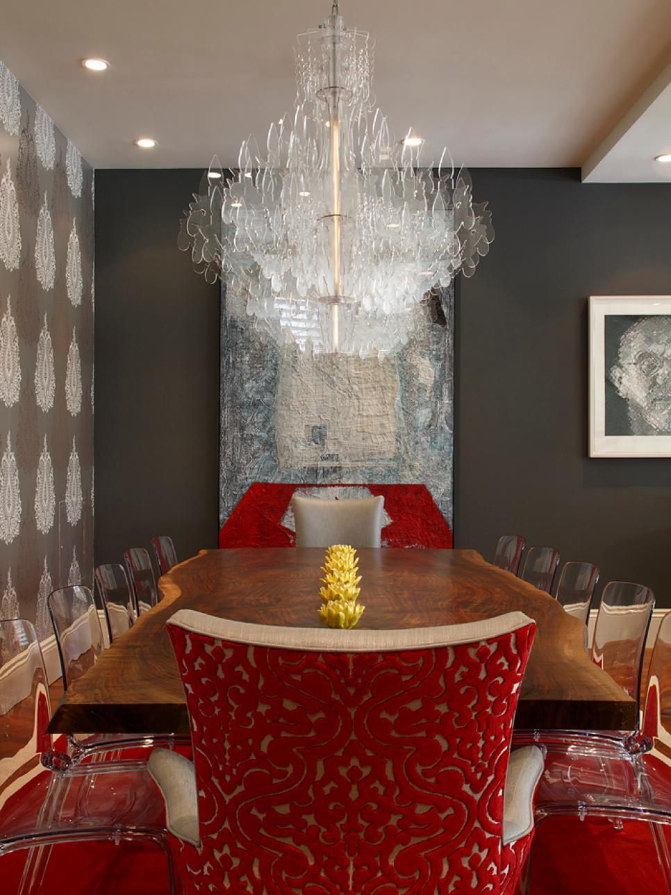 Chandelier in Designed Dining Room by Tineke Triggs 