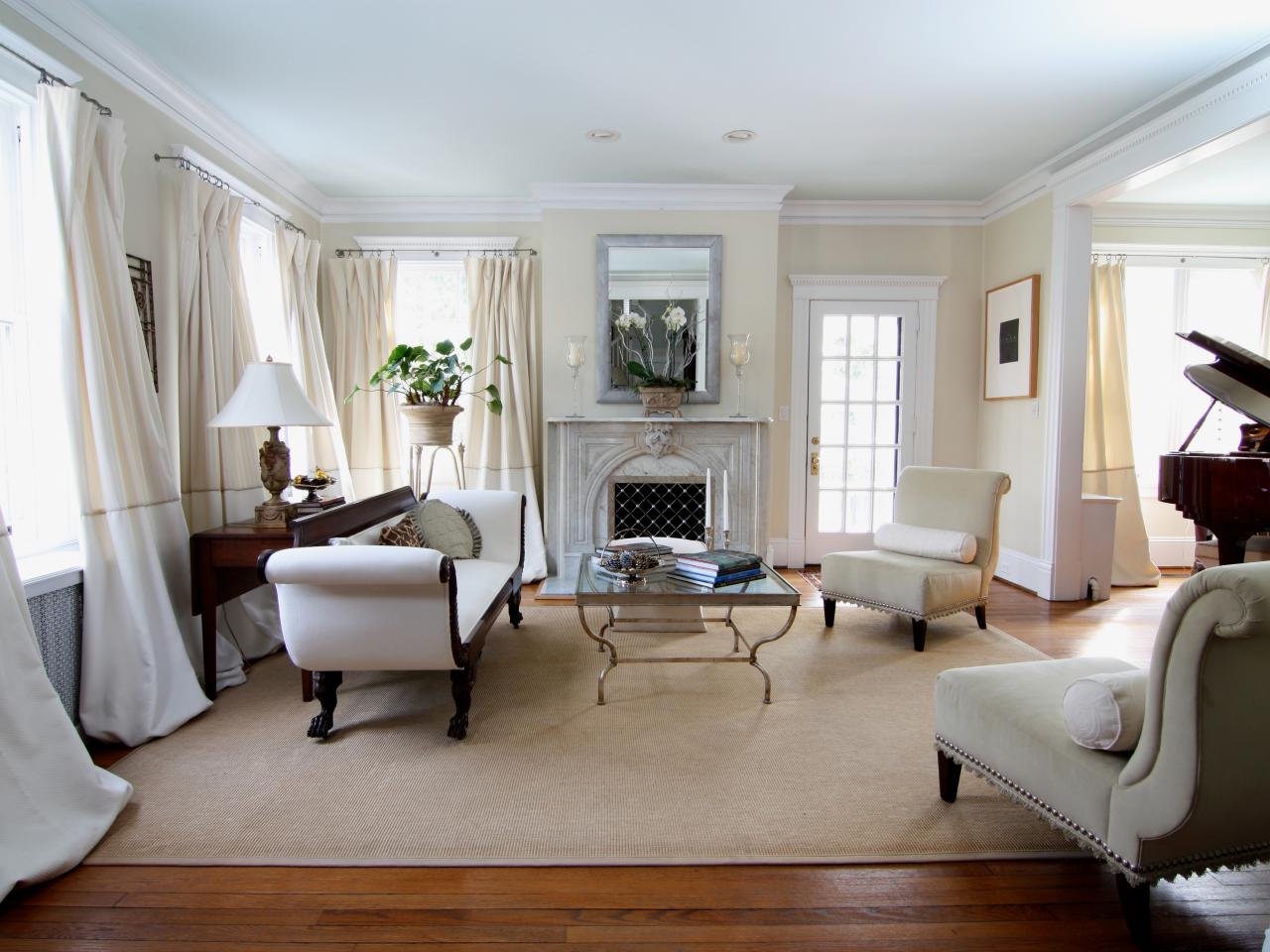 glamorous white living room