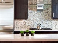 Kitchen With Eco-Friendly Backsplash 