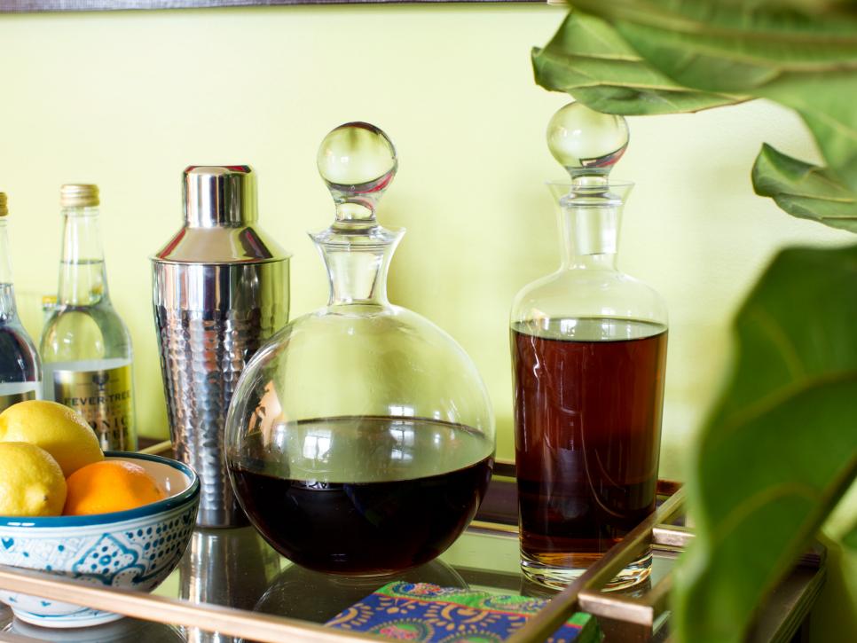 Turn a Buffet or Desk Into a Cocktail Bar HGTV