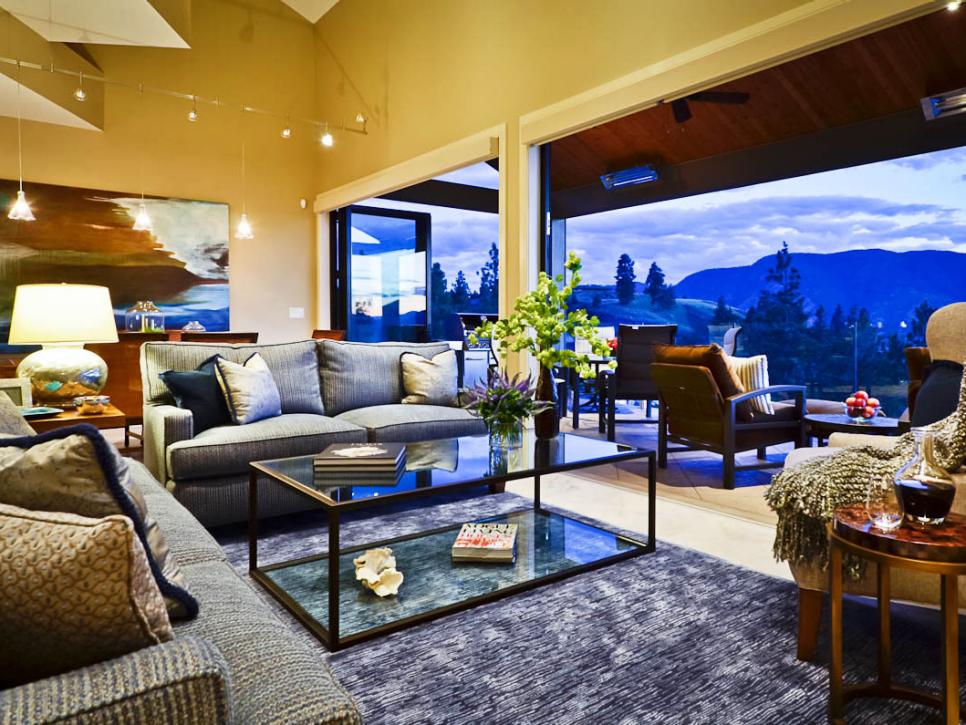 Neutral Living Space With Mountain View