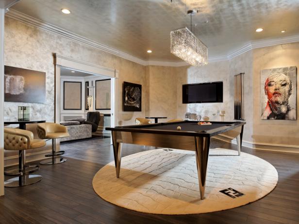 Glamourous White and Silver Game Room Glamourous White and Silver Game Room