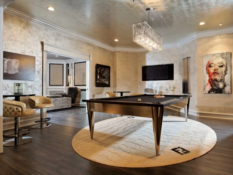 White and Silver Game Room