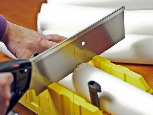 Sawing Mailing Tubes for DIY Halloween Party Game