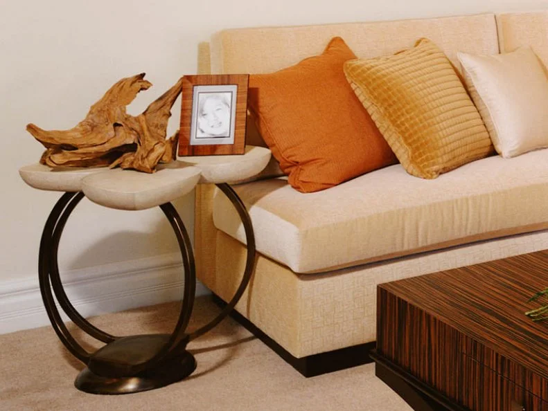 Orange and White Contemporary Sofa 