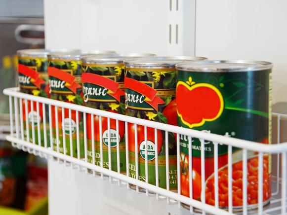 Cans in wire basket