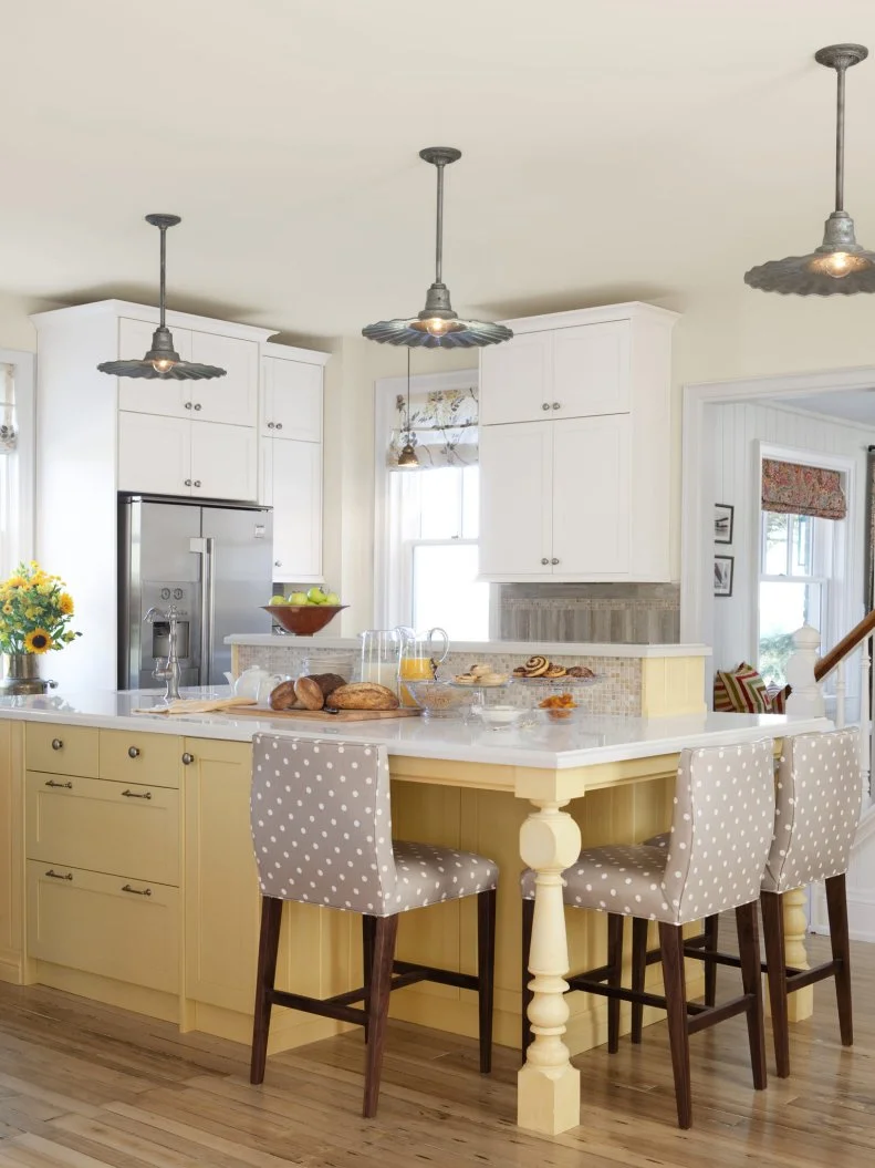 Large kitchen island with storage and seating