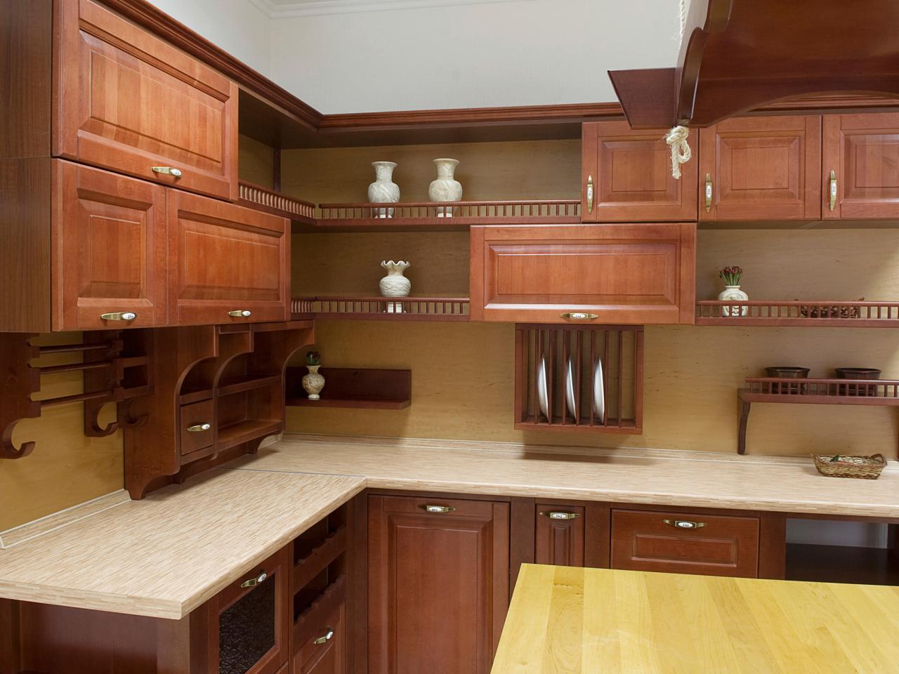 kitchen design with open cabinet