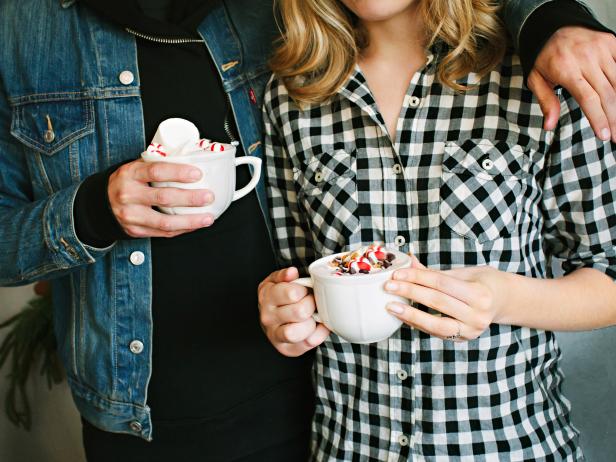 Toppings like whipped cream, butterscotch, chocolate chips and peppermints transform ordinary hot chocolate into a delightful Christmas treat.