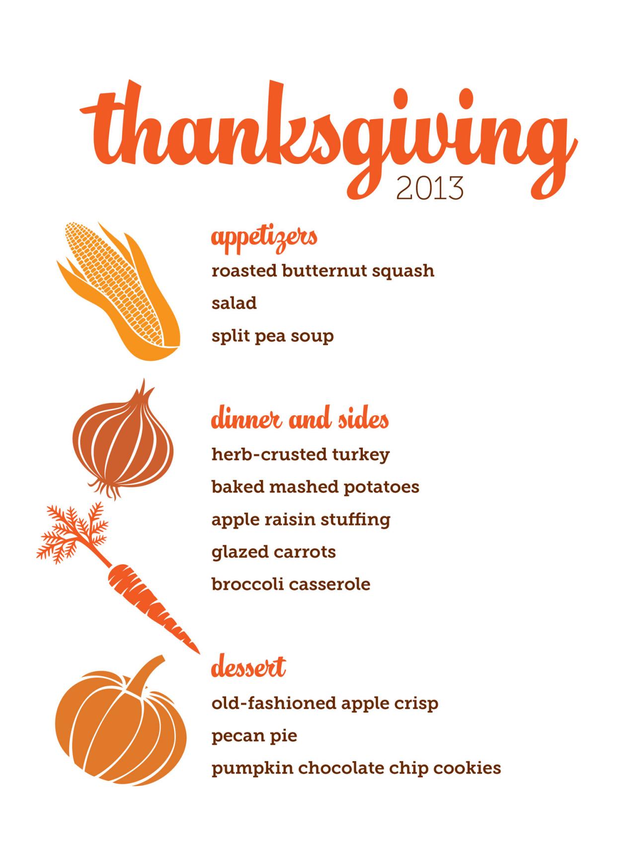 Download Customizable Thanksgiving Menus HGTV