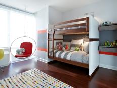 Fun and Colorful Kid's Bedroom With Built-In Bunk Beds