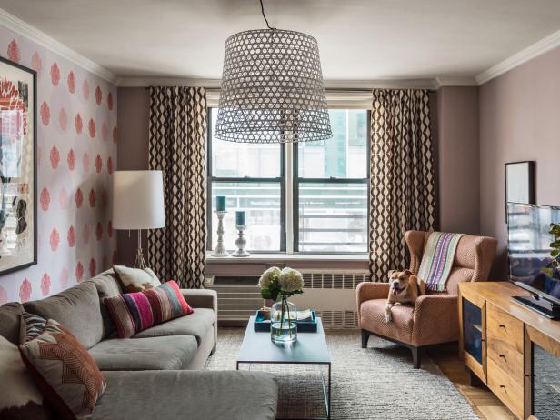 Winter Living Room With Wire Pendant Light