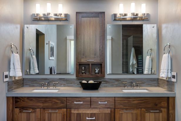 Sleek, Masculine Contemporary Master Bathroom