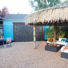 Thatched Cabana on Tropical Patio