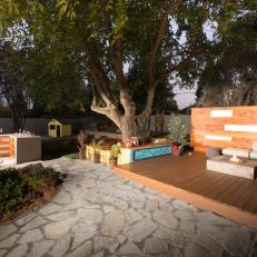 Backyard Boasts Cooking, Dining and Lounging Areas
