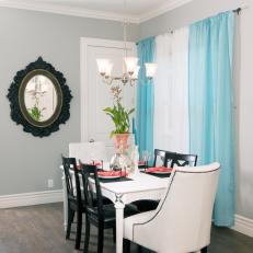 Stylish Gray Dining Room With Traditional Touches
