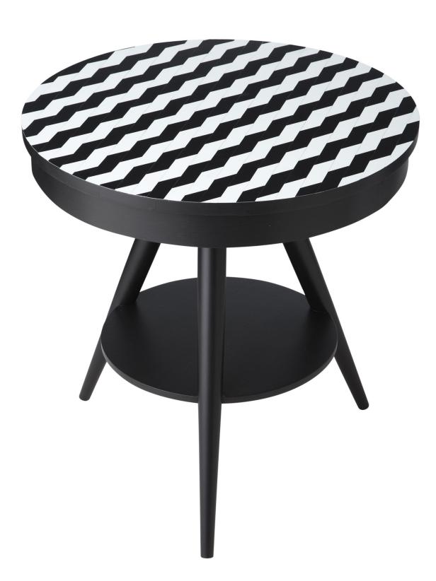 Black and White Zig Zag Table Black and White Zig Zag Table