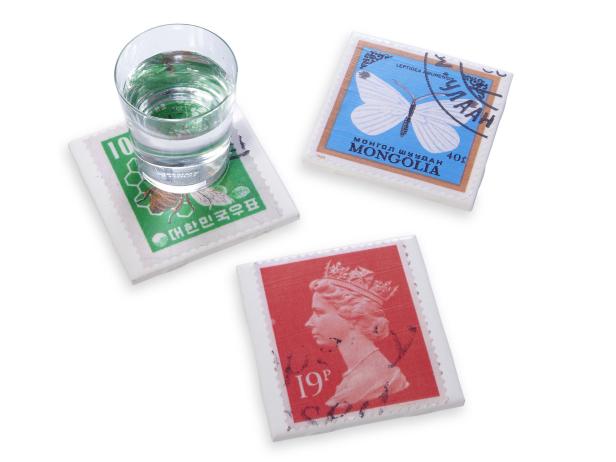 Vintage Stamp Coasters DIy Vintage Stamp Coasters DIy