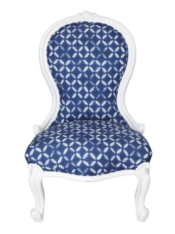 blue and white chair